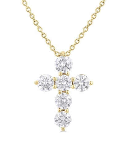 14K YG 1/3cttw Diamond Shared Prong Pendant