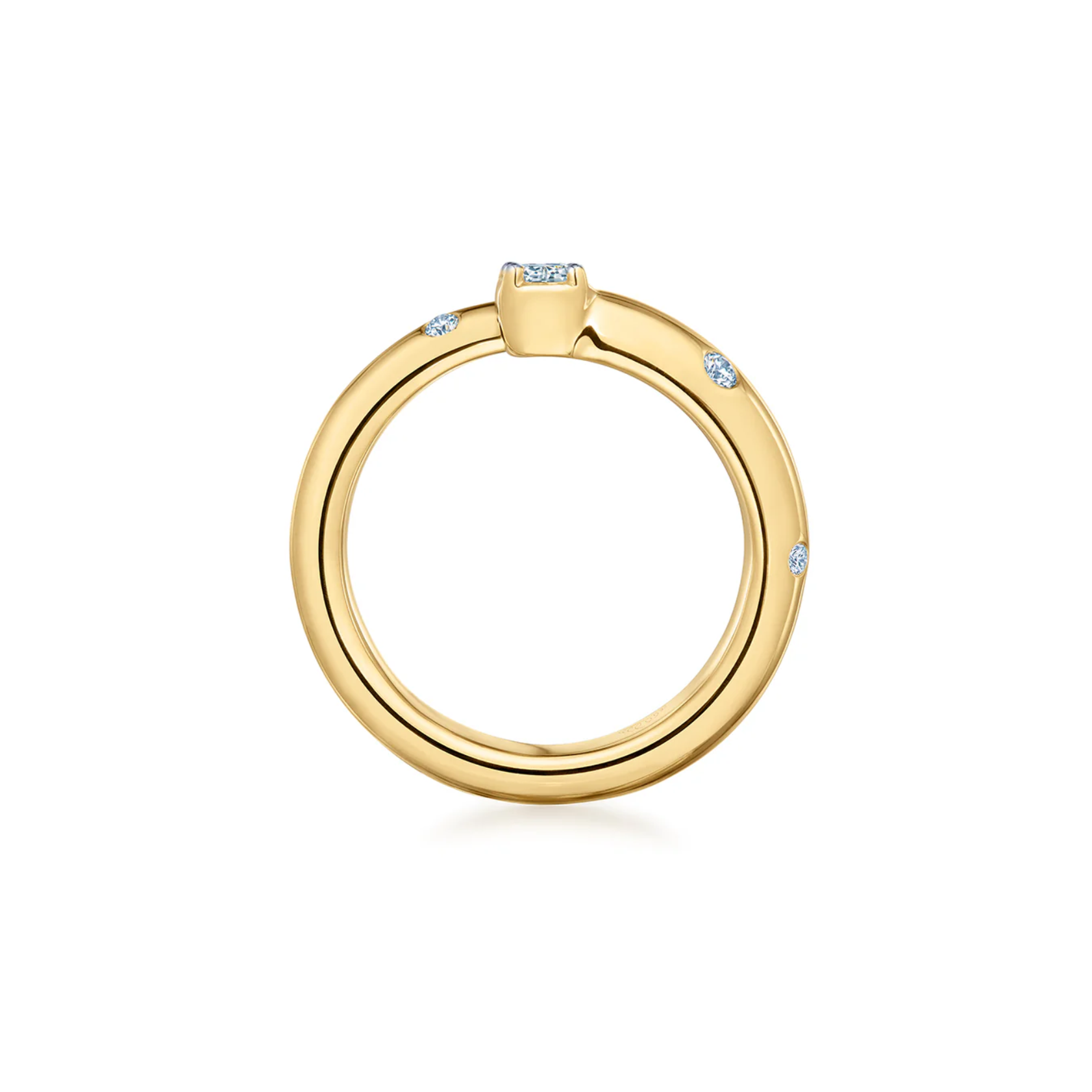 18K Yellow Gold Diamond Cobblestone Narrow Wrap Ring with Ashoka by KWIAT