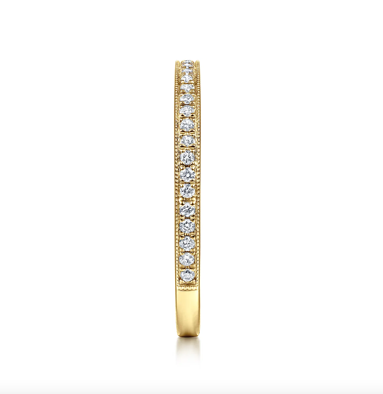 14K YG Pave Diamond Stackable Band by Gabriel NY Secondary image