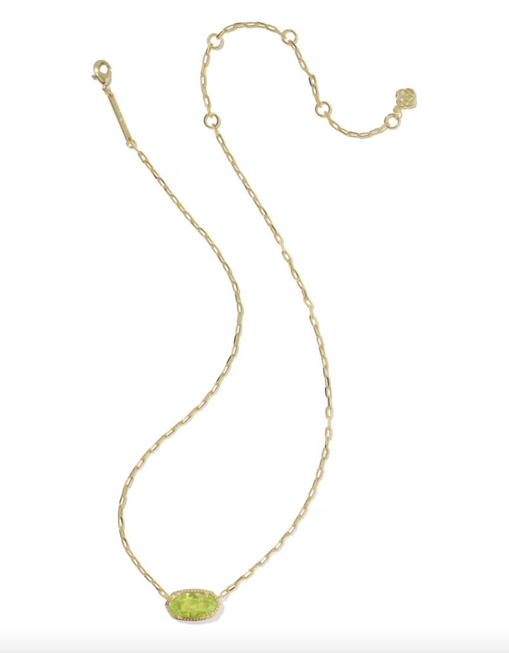 Gold Plated Elisa Luxe Pendant Necklace in Light Green CZ by Kendra Scott Secondary image