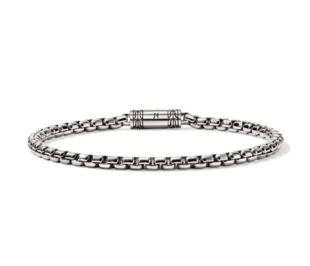 Sterling Silver 3.7mm Box Chain Bracelet by John Hardy, Large