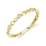 14K YG Diamond Bezel Infinity Stackable Band