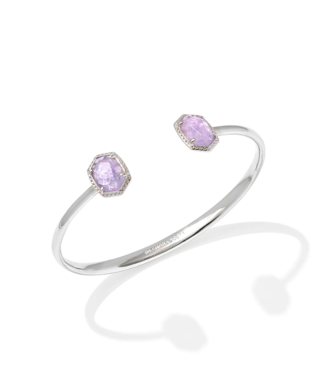 Rhodium Plated Daphne Frame Cuff Bracelet in Purple Amethyst by Kendra Scott Main image
