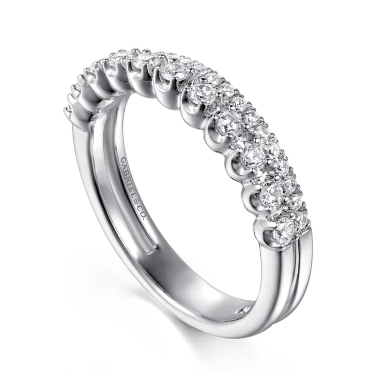 14K WG Diamond Easy Stackable Band by Gabriel NY