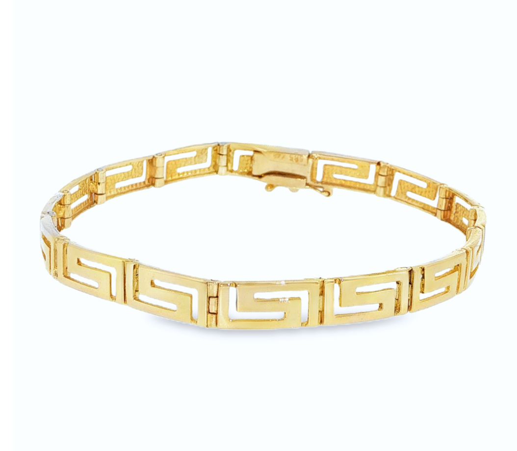 14K Yellow Gold Greek Key Bracelet *Estate Item Sold as is, Final Sale* Main image