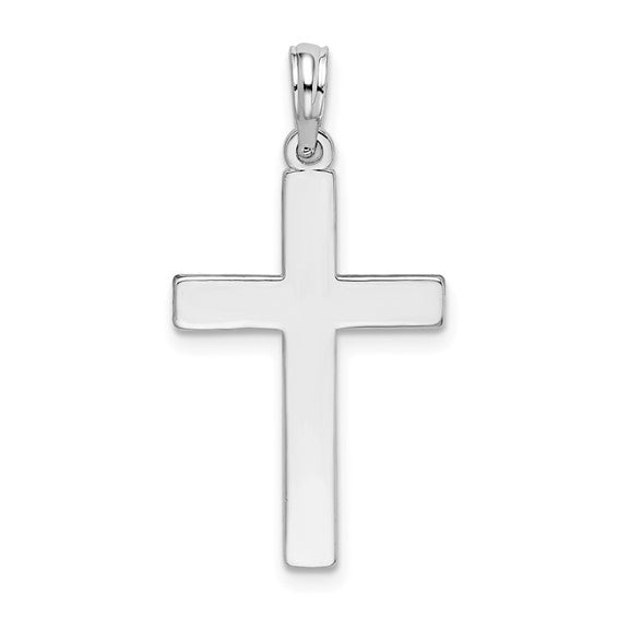 De-Ani Sterling Silver Polished Flat Latin  Cross Pendant Main image