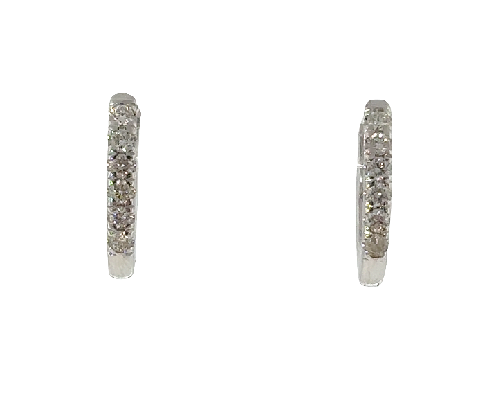 14K WG 1/5cttw Diamond Small Oval Hoops Main image