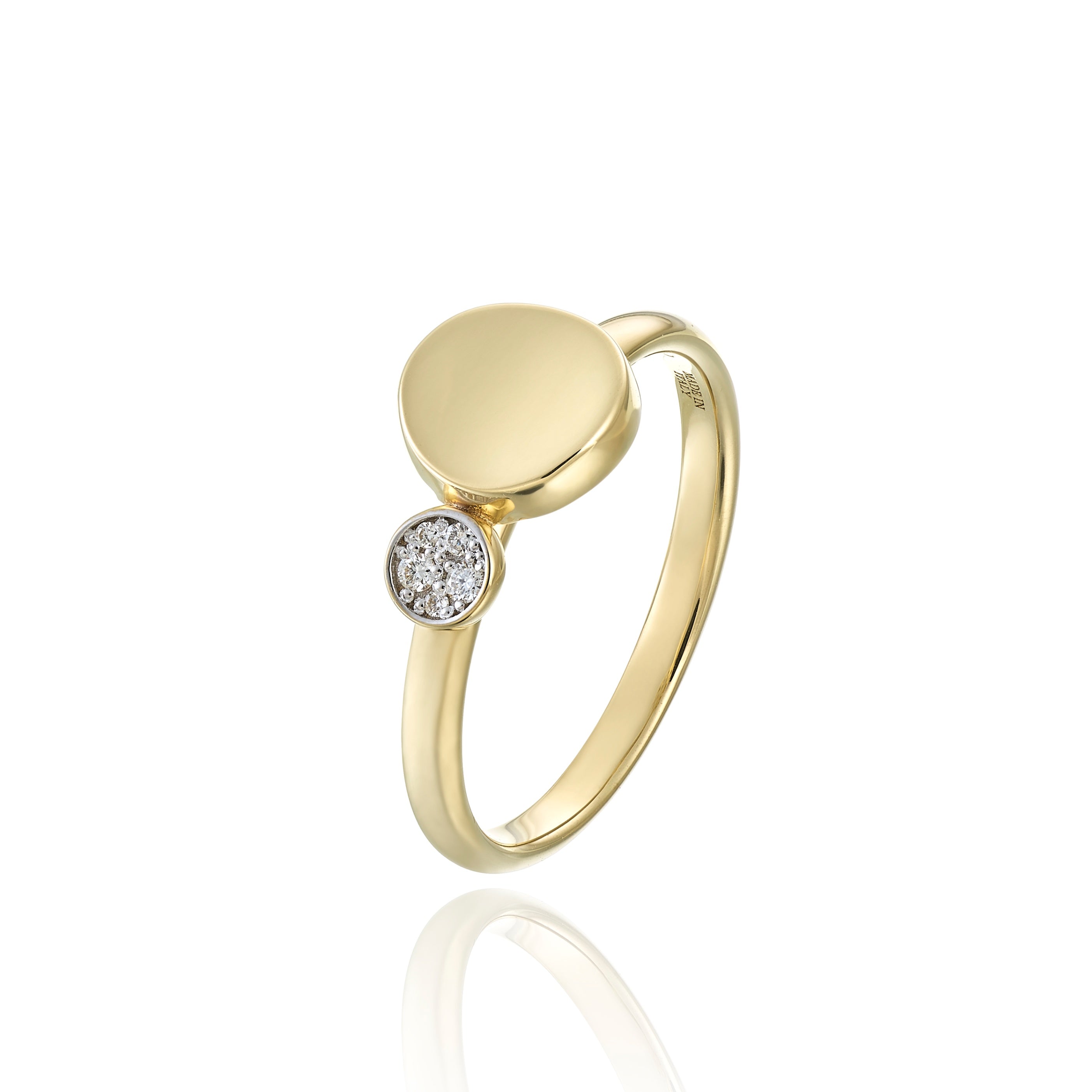 18K YG "Armillas Glow" Diamond & Polished Circle Station Ring by Chimento