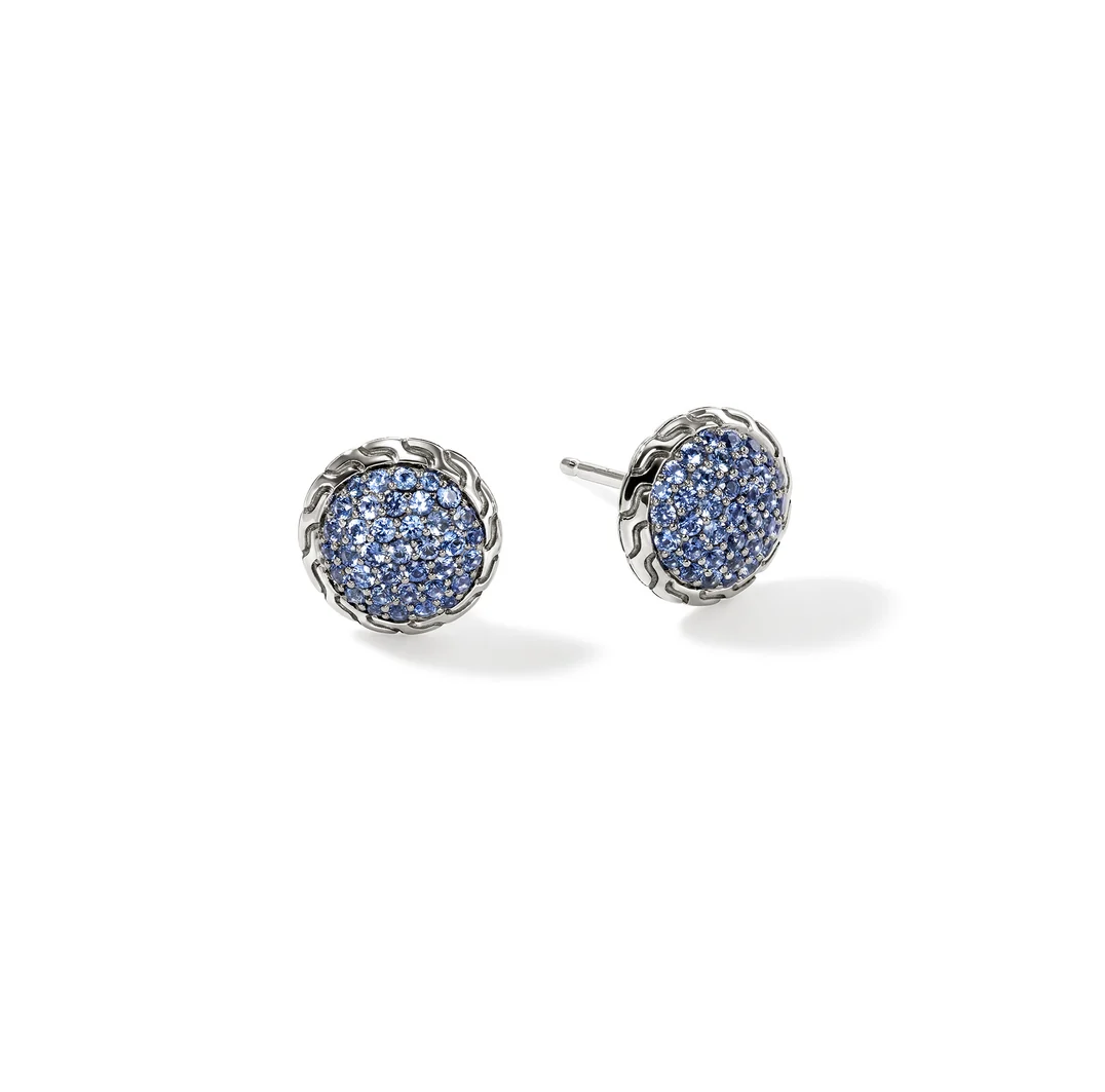Sterling Silver Essentials Pave Blue Sapphire Studs by John Hardy
