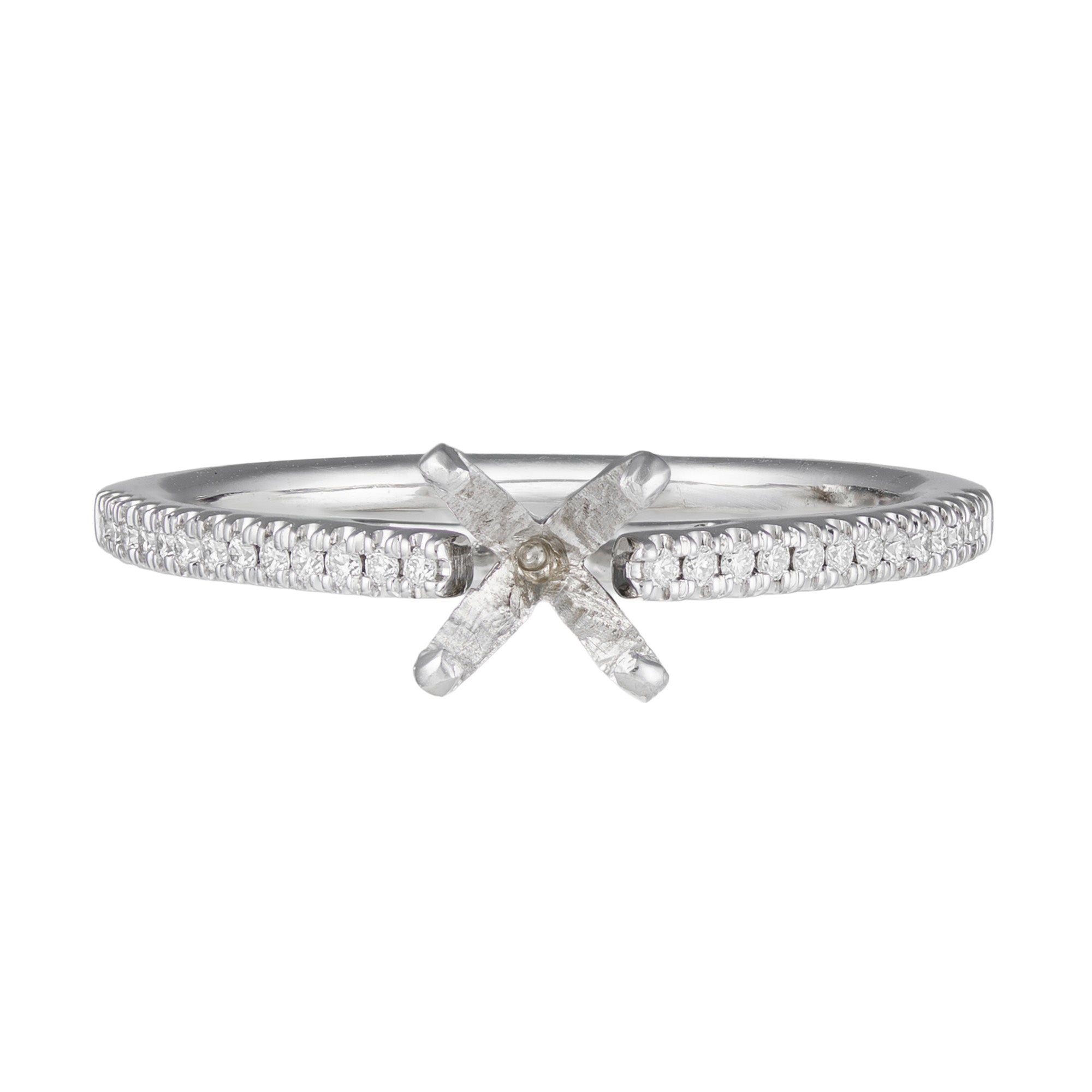 14K White Gold .13cttw Semi Mount by Diamonds Forever