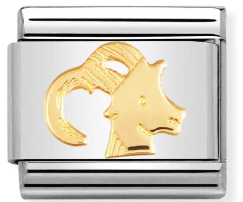 Stainless Steel & 18K Yellow Gold Capricorn Zodiac Charm