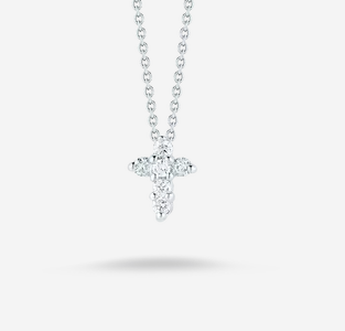 18K WG .11CTTW DIA BABY CROSS BY ROBERTO COIN