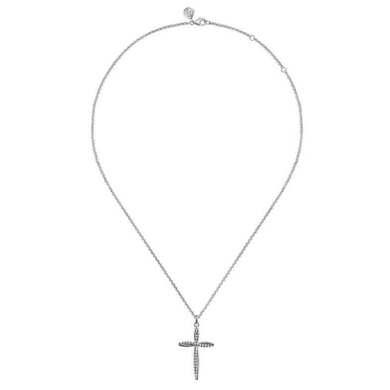 Sterling Silver Bujukan Cross Pendant Necklace by Gabriel NY