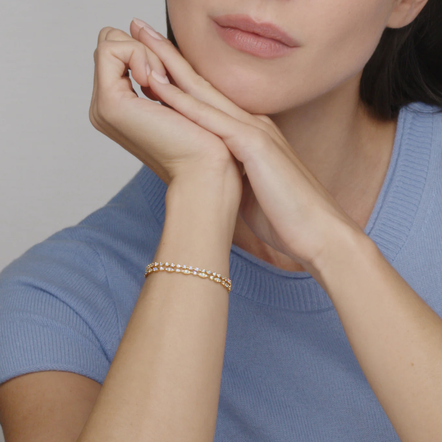 18K Yellow Gold Diamond Starry Night Double Line Bracelet by KWIAT