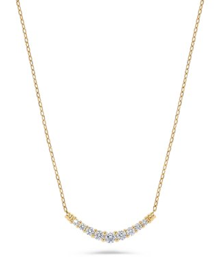 14K Yellow Gold Diamond Graduated Smile Necklace Main image