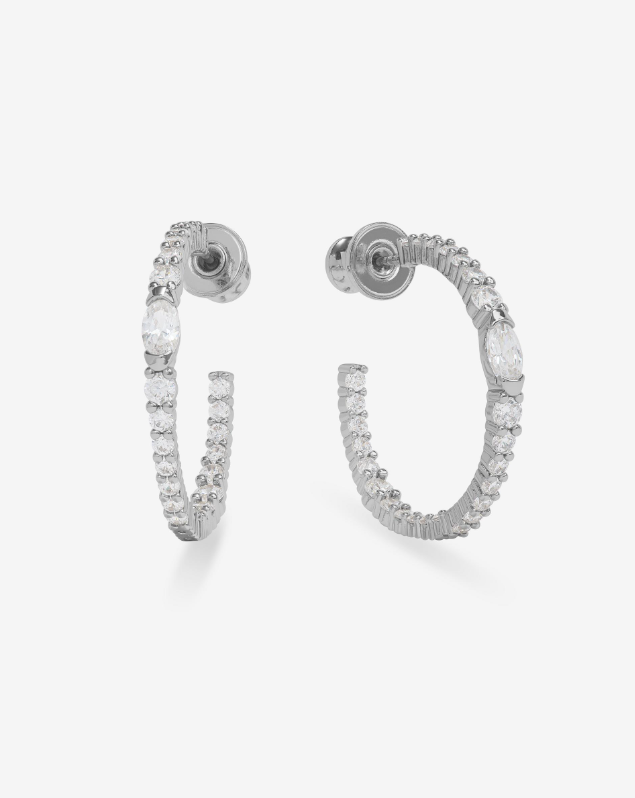 Silver Plated Maven Hoops in White CZ by Melinda Maria Main image