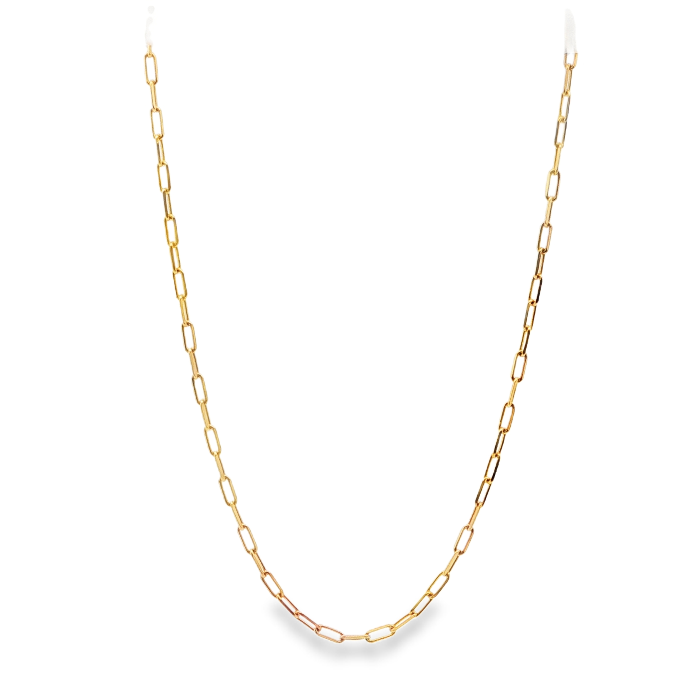 14K YG Solid Paperclip Chain, 18" *Estate Item Sold as is, Final Sale*