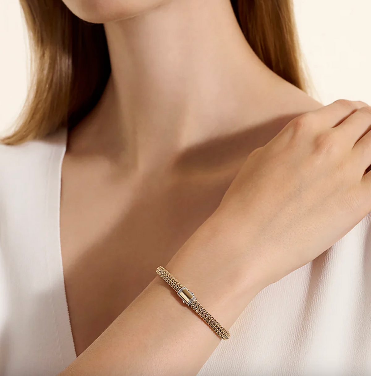 Sterling Silver & 14K Yellow Gold Icon 5mm Reversible Bracelet by John Hardy