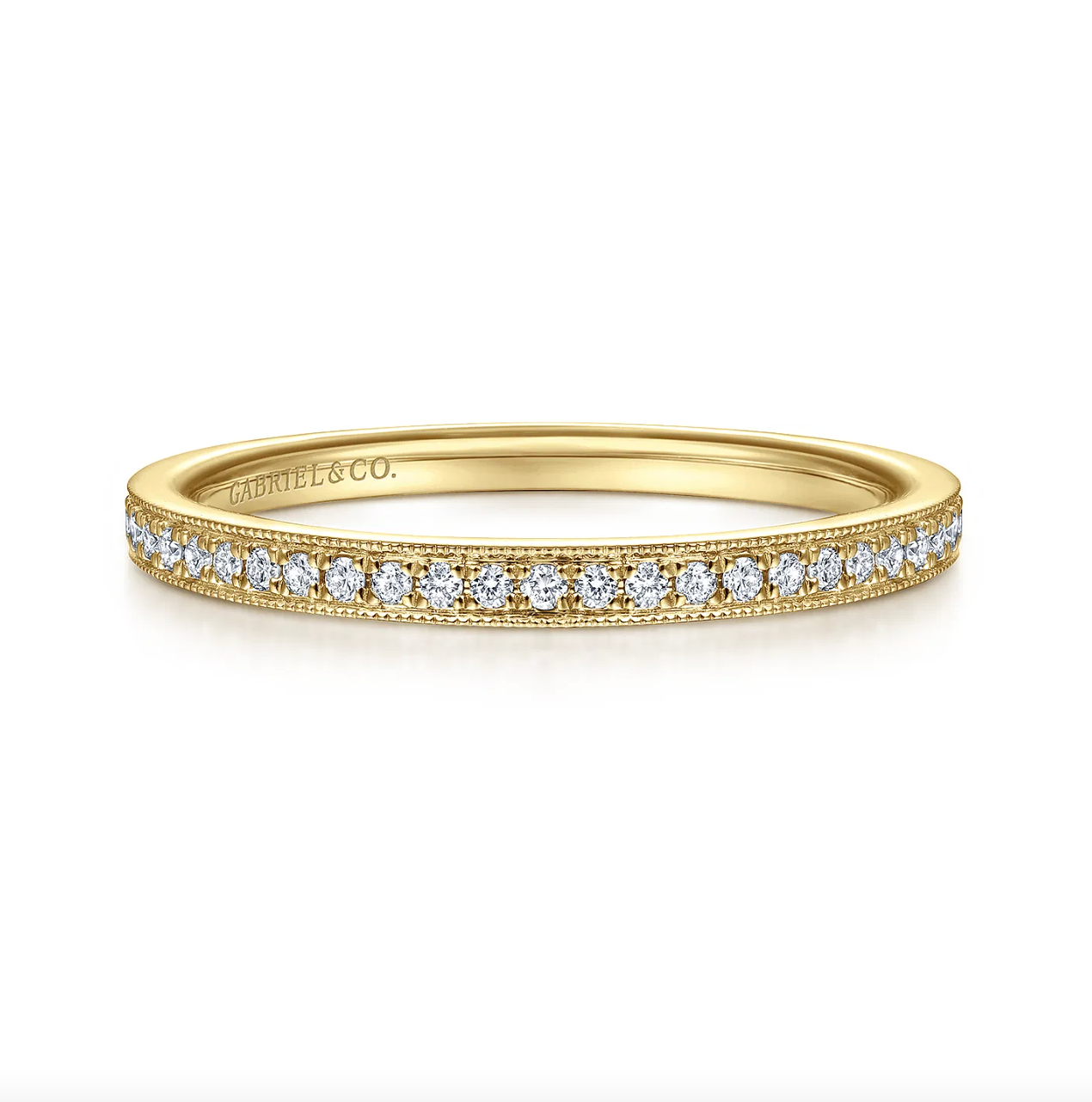 14K YG Pave Diamond Stackable Band by Gabriel NY Main image