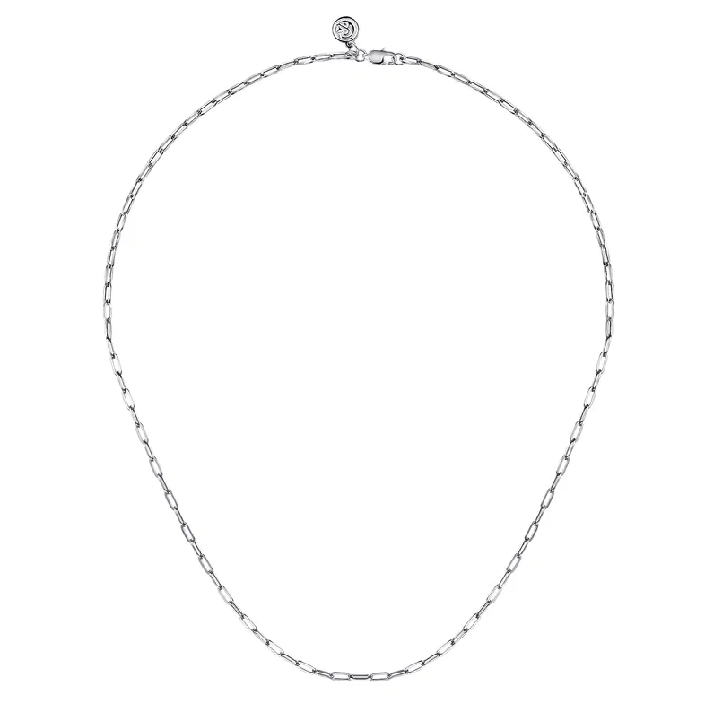 Sterling Silver Solid Paperclip Chain by Gabriel NY Main image