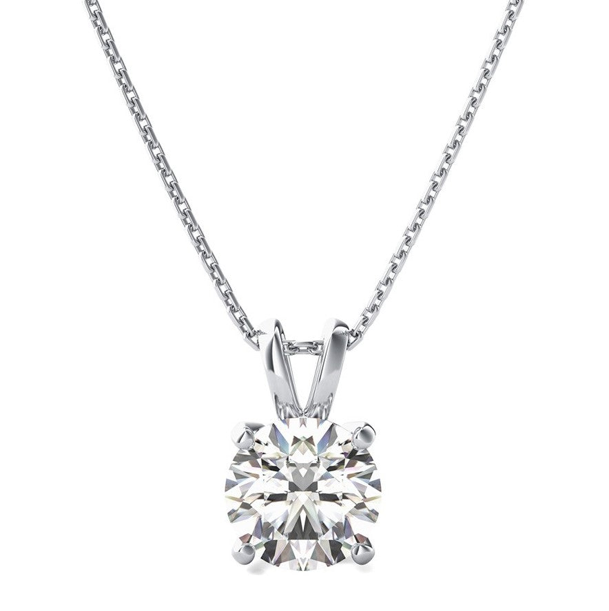 14K WG 1/4ct Diamond Solitaire Pendant Necklace Main image