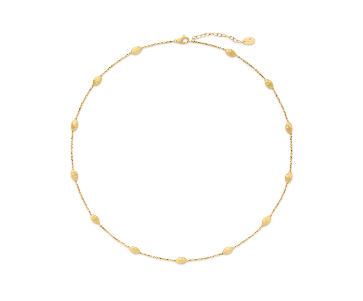 18K YG Siviglia Short Small Bean Necklace by Marco Bicego