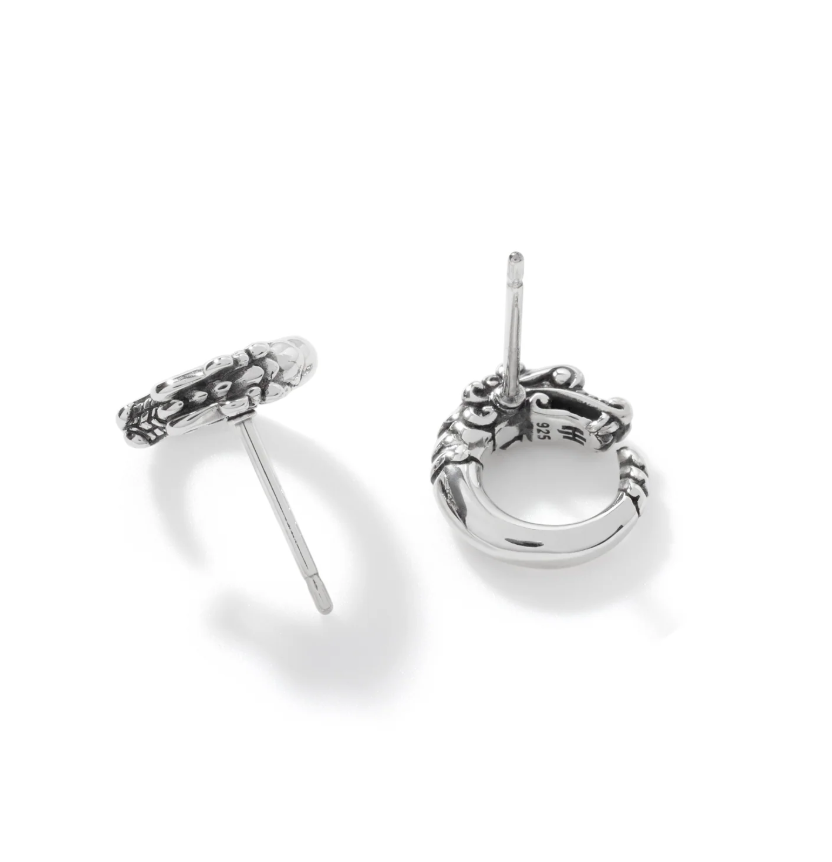 Sterling Silver Naga Heritage Dragon Circle Studs by John Hardy