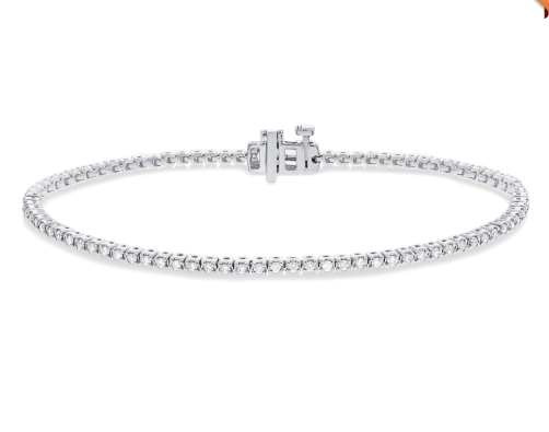 14K WG 1cttw Round Diamond Line Tennis Bracelet Main image
