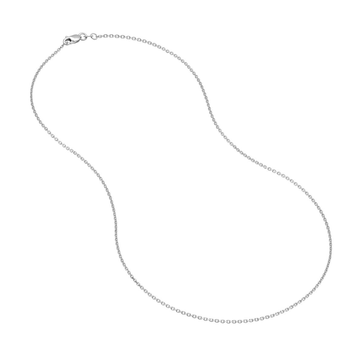 14K WG 18" 1.15mm Open D/C Cable Chain
