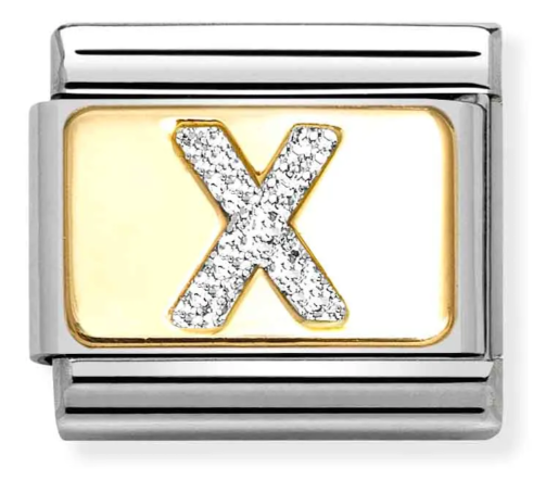 Sterling Silver & 18K Yellow Gold Letter X Initial Charm Main image