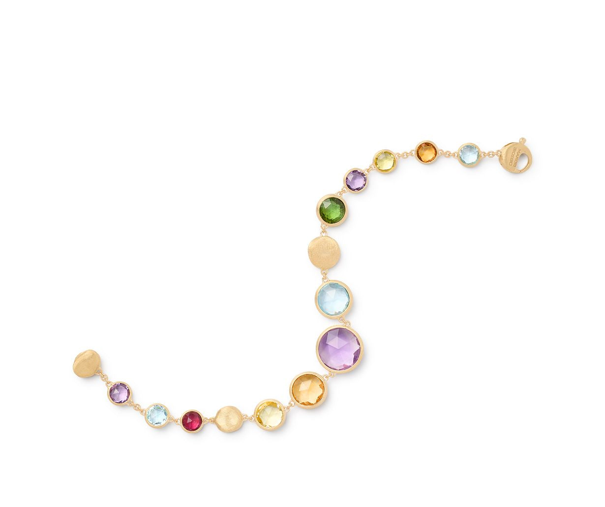 18K YG Jaipur Color Mixed Semi-Precious Graduated Gemstone Bracelet by Marco Bicego