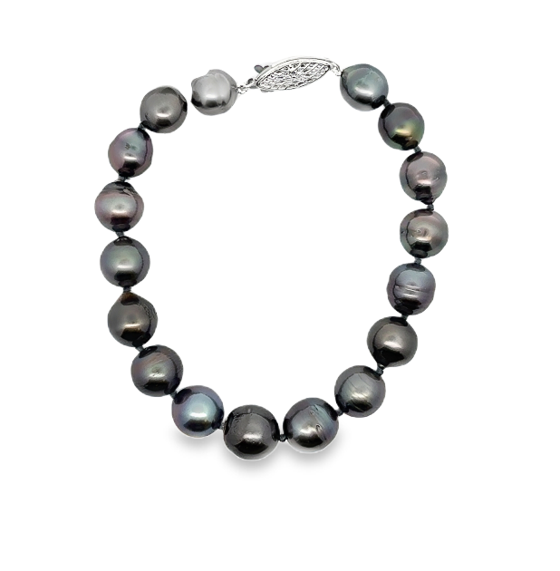 14K WG Baroque Tahitian Pearl Bracelet (9.65-8.05)