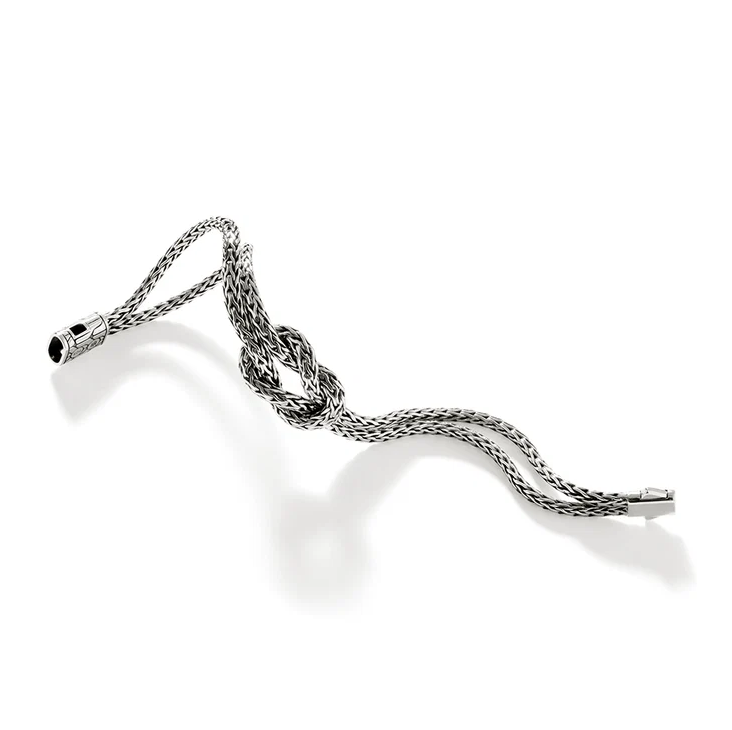 Sterling Silver Love Knot 7mm Slim Double Row Bracelet by John Hardy