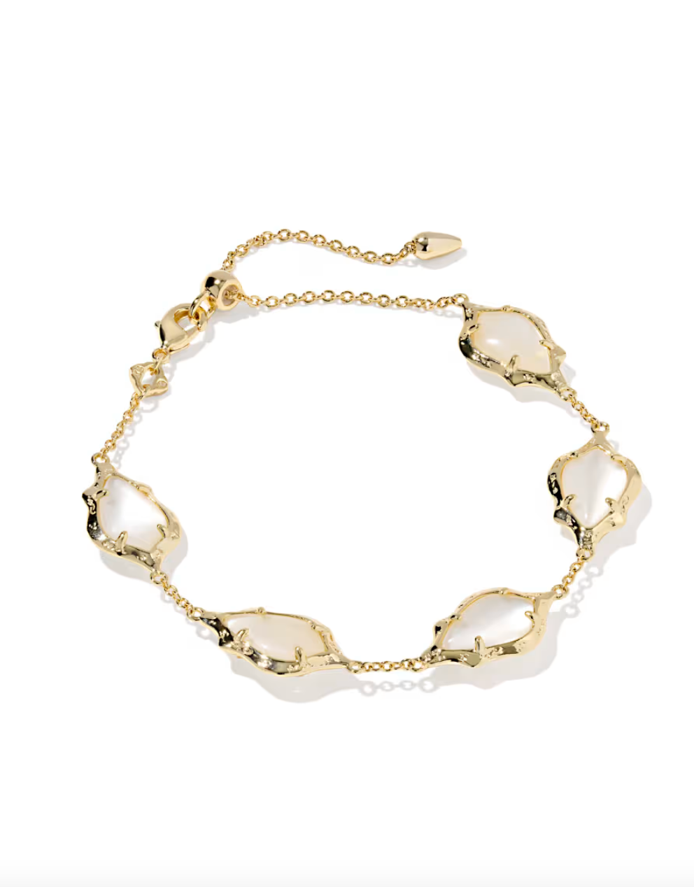 Gold Plated Adriana Scallop Frame Bracelet in Natural MOP by Kendra Scott Main image