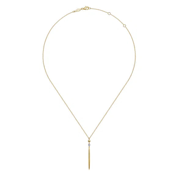 14K YG Diamond Pendant Drop Necklace by Gabriel NY