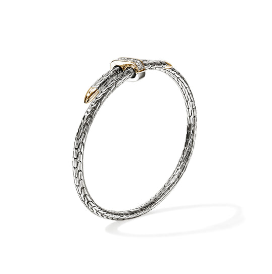 Sterling Silver & 14K Yellow Gold Spear Flex Diamond Bangle by John Hardy