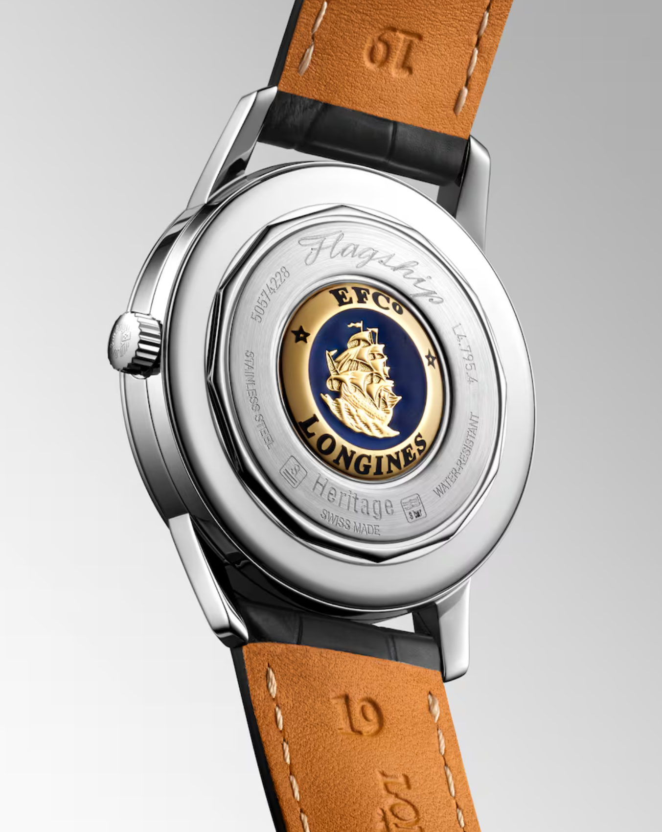 Longines Flagship Heritage 38.5mm Watch in Black with a Leather Band