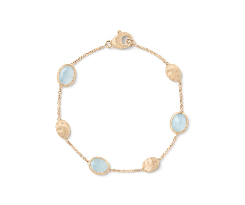 18K YG Siviglia Aquamarine & Gold Station Bracelet by Marco Bicego Main image