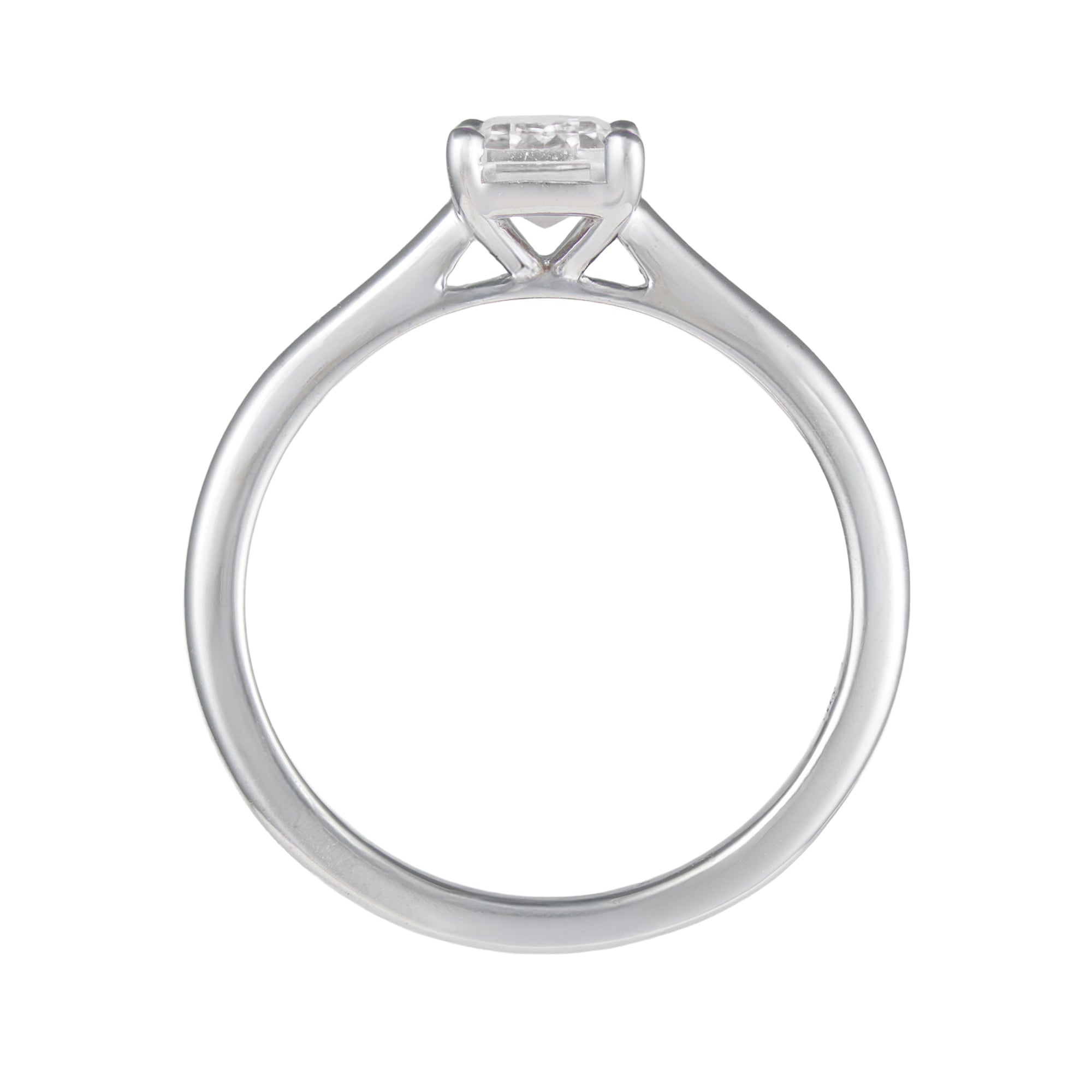 14K White Gold Emerald Cut Cathedral Solitaire Semi-Mount by Imagine Bridal