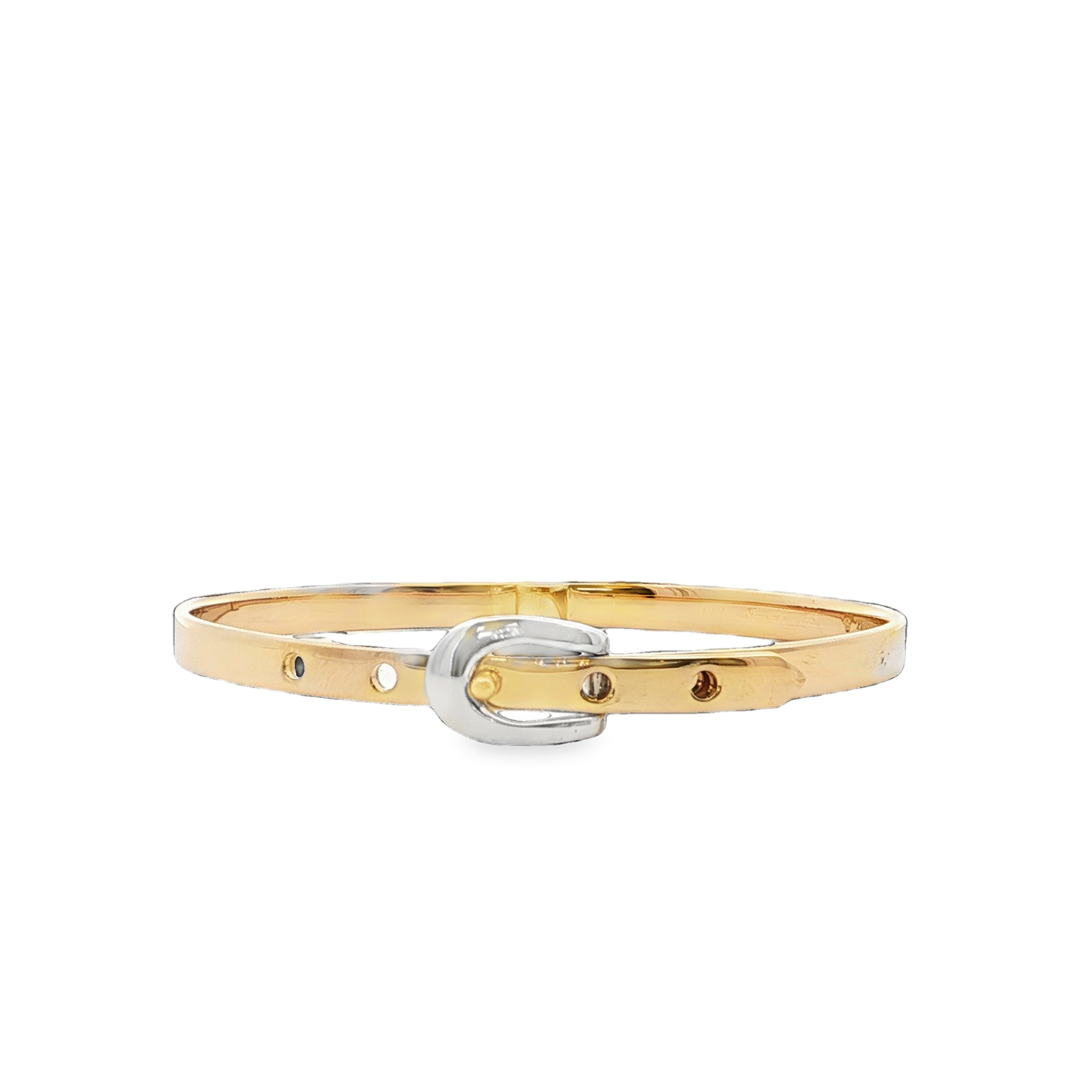 18K Two-Tone Buckle Bangle Bracelet *Estate Item Sold as is, Final Sale* Main image