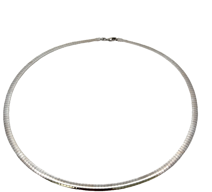 14K Two-Tone 4mm Omega Necklace *Estate Item Sold as is, Final Sale*