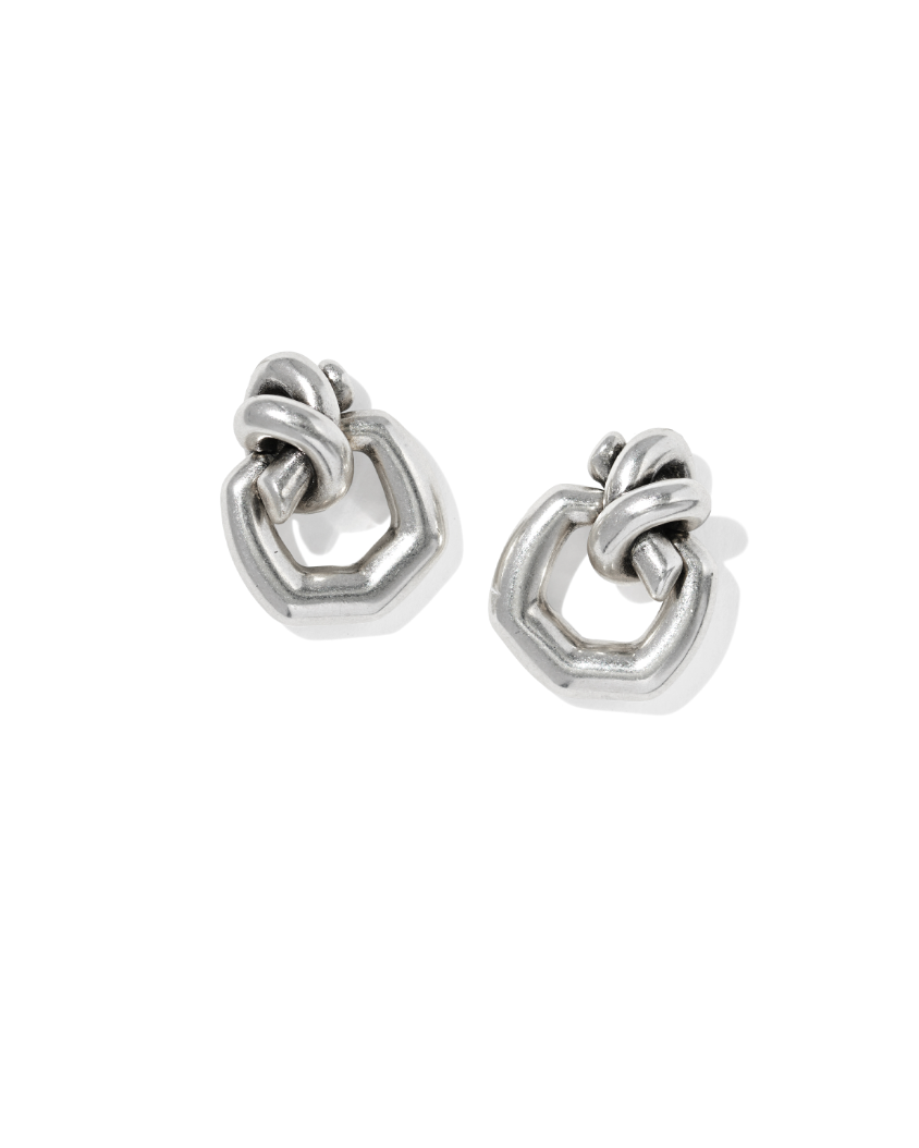 Vintage Silver Plated Parker Knot Open Frame Earrings by Kendra Scott Main image