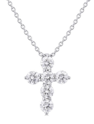 14K WG .35cttw Diamond Shared Prong Pendant Main image