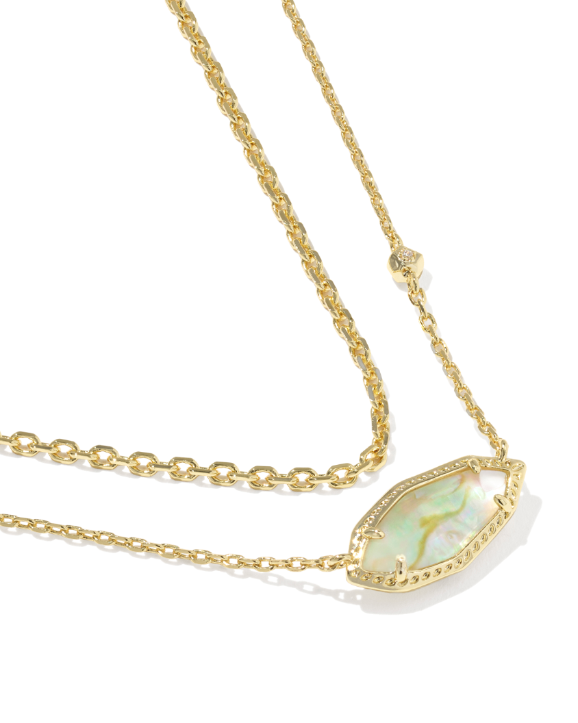 Gold Plated Ophelia Multi Strand Necklace in Iridescent Abalone by Kendra Scott