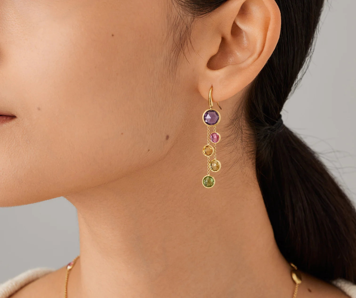 18K YG Jaipur Color Gemstone 2-Strand Earrings by Marco Bicego