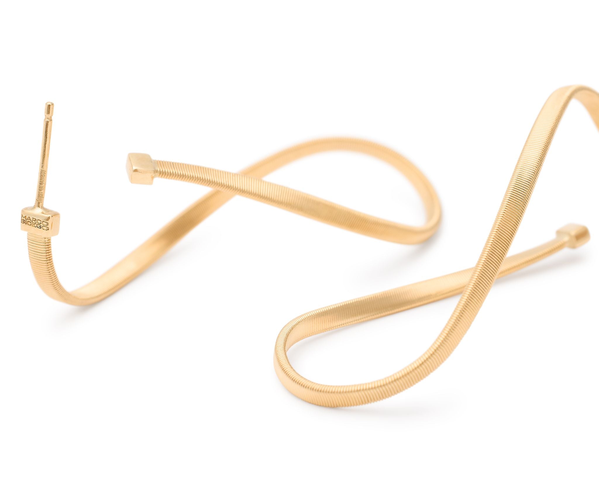 18K YG Marrakech Twisted Irregular Medium Hoops by Marco Bicego