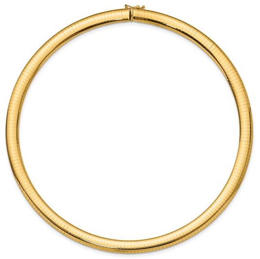 14K YG 8mm Domed Omega Necklace, 16" Main image