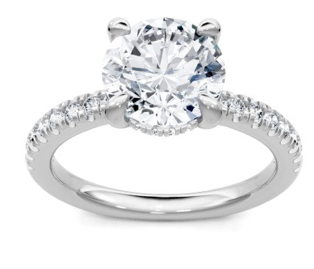 14K WG Round 1/4cttw Diamond Petite Set Hidden Halo Semi-Mount by Imagine Bridal