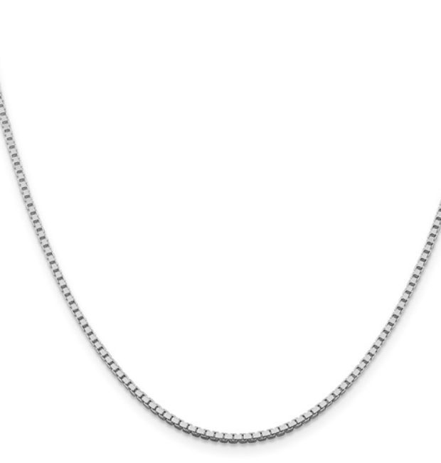 SS Rhodium-Plated 1.75MM Box Chain 24"