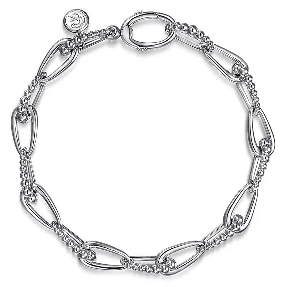 Sterling Silver Polished & Bujukan Link Chain Bracelet by Gabriel NY Main image